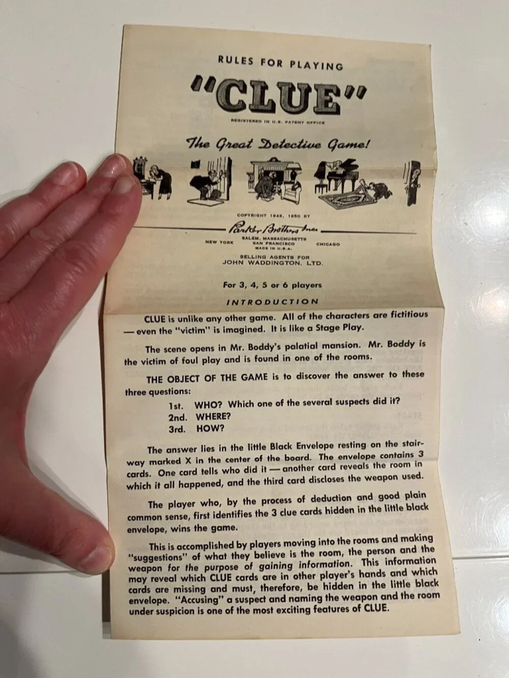 1949/1950 Clue Parker Brothers 100% Complete - Original Pencils